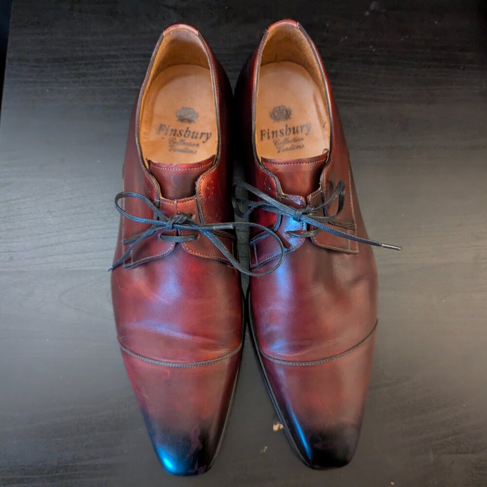 Finsbury Collection Vendome Men's Brown Leather Cap toe Oxfords EU 45.5 US 11.5 - Picture 9 of 14